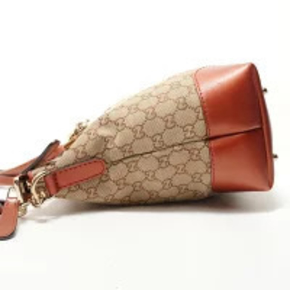 Gucci GG Canvas Glitter Heart Charm Tote Bag Brown - Picture 2 of 11